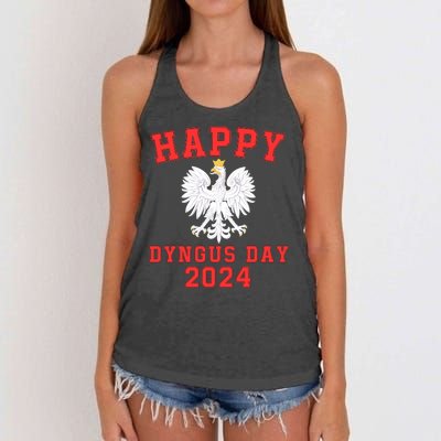 Happy Dyngus Day 2024 Dyngus Day Polish American Polska White Eagle Polish Eagle Women's Knotted Racerback Tank