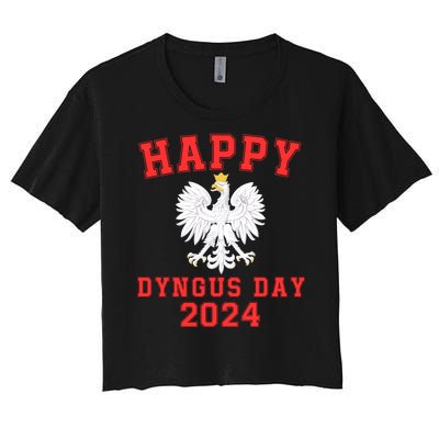 Happy Dyngus Day 2024 Dyngus Day Polish American Polska White Eagle Polish Eagle Women's Crop Top Tee