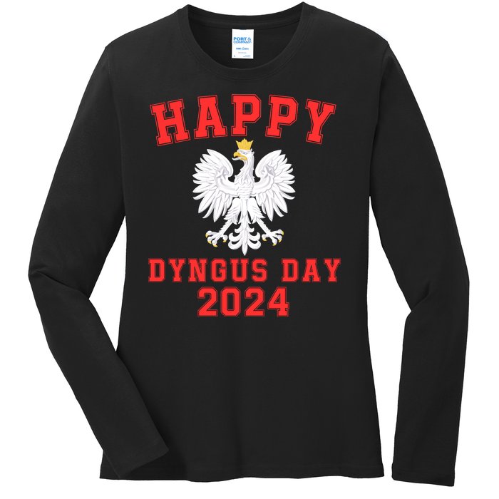 Happy Dyngus Day 2024 Dyngus Day Polish American Polska White Eagle Polish Eagle Ladies Long Sleeve Shirt