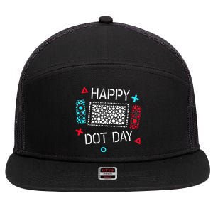 Happy Dot Day Gamers Game Controller 7 Panel Mesh Trucker Snapback Hat