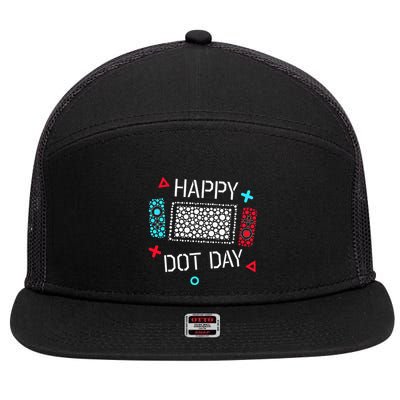 Happy Dot Day Gamers Game Controller 7 Panel Mesh Trucker Snapback Hat