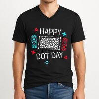 Happy Dot Day Gamers Game Controller V-Neck T-Shirt