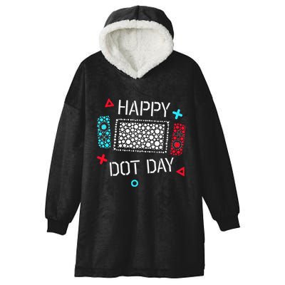 Happy Dot Day Gamers Game Controller Hooded Wearable Blanket