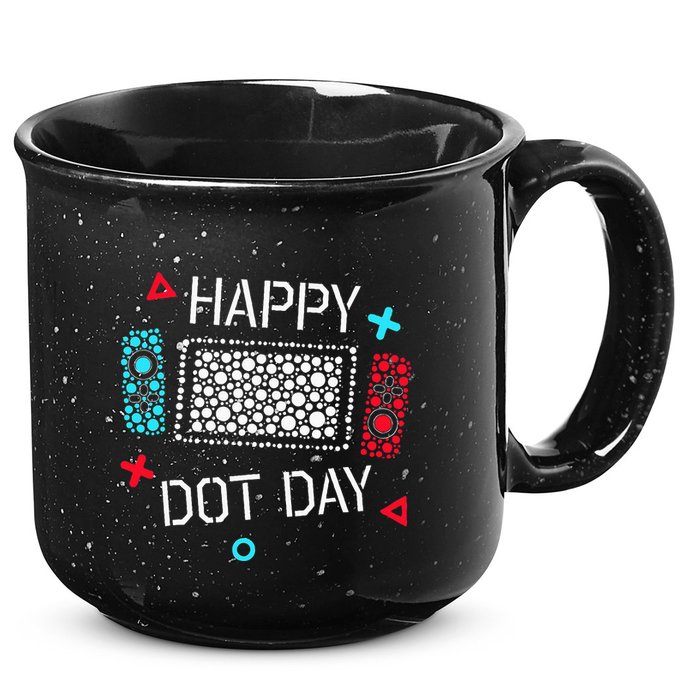 Happy Dot Day Gamers Game Controller 15oz Campfire Ceramic Mug