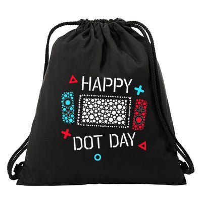 Happy Dot Day Gamers Game Controller Drawstring Bag