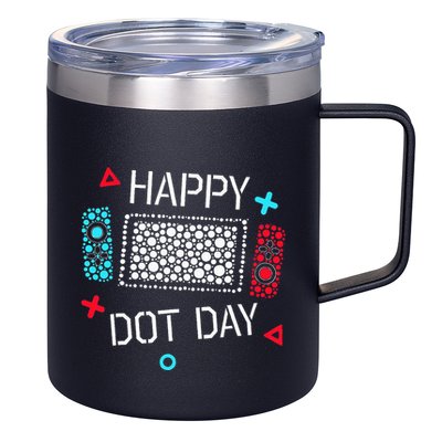 Happy Dot Day Gamers Game Controller 12oz Stainless Steel Coffee Mug