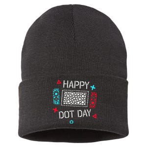 Happy Dot Day Gamers Game Controller Sustainable Knit Beanie