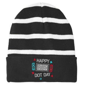 Happy Dot Day Gamers Game Controller Striped Beanie with Solid Band