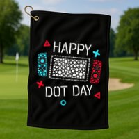Happy Dot Day Gamers Game Controller Golf Towel