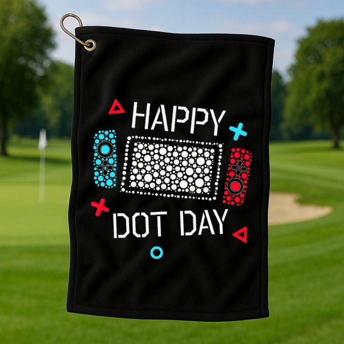 Happy Dot Day Gamers Game Controller Golf Towel
