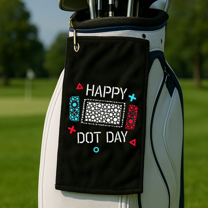 Happy Dot Day Gamers Game Controller Golf Towel