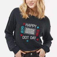 Happy Dot Day Gamers Game Controller Cropped Pullover Crew