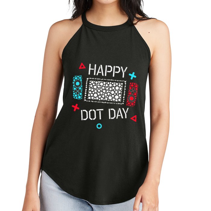 Happy Dot Day Gamers Game Controller Women's Perfect Tri Rocker Tank