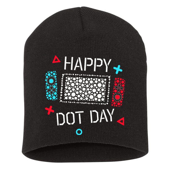 Happy Dot Day Gamers Game Controller Short Acrylic Beanie