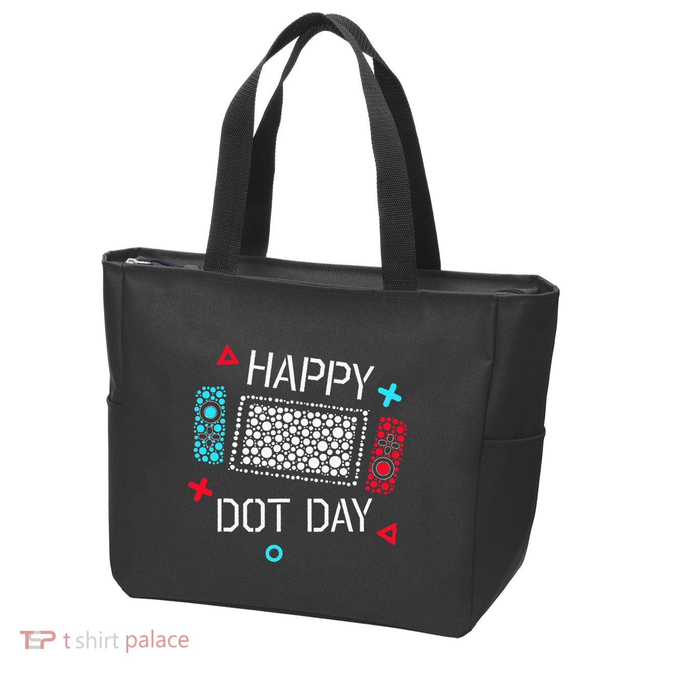 Happy Dot Day Gamers Game Controller Zip Tote Bag