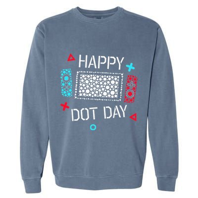 Happy Dot Day Gamers Game Controller Garment-Dyed Sweatshirt