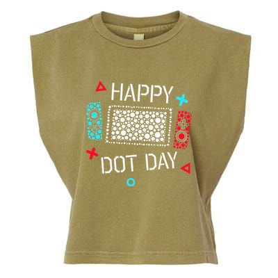 Happy Dot Day Gamers Game Controller Garment-Dyed Women's Muscle Tee
