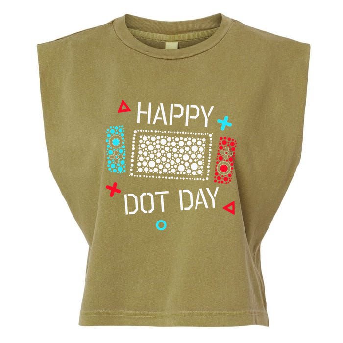Happy Dot Day Gamers Game Controller Garment-Dyed Women's Muscle Tee