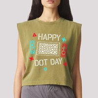 Happy Dot Day Gamers Game Controller Garment-Dyed Women's Muscle Tee