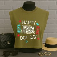 Happy Dot Day Gamers Game Controller Garment-Dyed Women's Muscle Tee