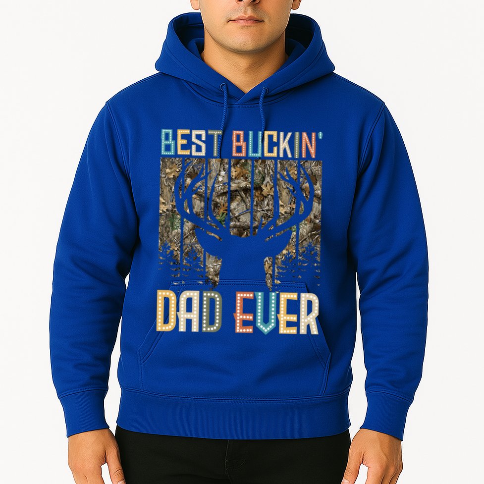 Hunter Dad Dad Deer Hunting Hunting Best Buckin Dad Ever Cool Gift Hoodie