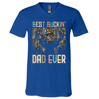 Hunter Dad Dad Deer Hunting Hunting Best Buckin Dad Ever Cool Gift V-Neck T-Shirt