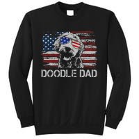 hug day Doodle Dad Goldendoodle Dog American Flag Sweatshirt