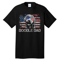 hug day Doodle Dad Goldendoodle Dog American Flag Tall T-Shirt