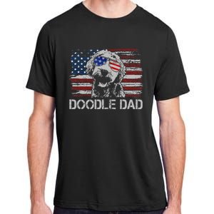 hug day Doodle Dad Goldendoodle Dog American Flag Adult ChromaSoft Performance T-Shirt