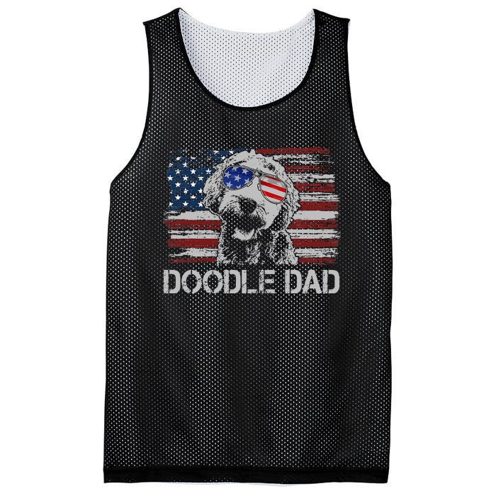 hug day Doodle Dad Goldendoodle Dog American Flag Mesh Reversible Basketball Jersey Tank