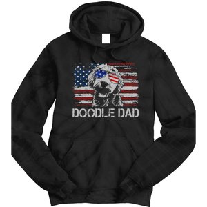 hug day Doodle Dad Goldendoodle Dog American Flag Tie Dye Hoodie