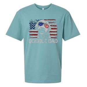 hug day Doodle Dad Goldendoodle Dog American Flag Sueded Cloud Jersey T-Shirt