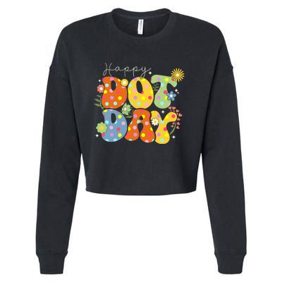 Happy Dot Day Colorful Cute Polka Cropped Pullover Crew