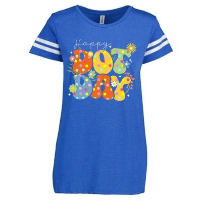 Happy Dot Day Colorful Cute Polka Enza Ladies Jersey Football T-Shirt