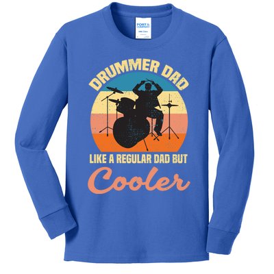 Husband Dad Drummer Hilarious Drumming Funny Gift For Drummer Dad Gift Kids Long Sleeve Shirt