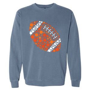 Happy Dot Day 2024 Polka Dot Football Ball Lover Garment-Dyed Sweatshirt