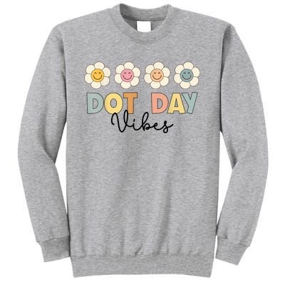 Happy Dot Day Hippie Flowers Dot Day Vibes Kids Girls Tall Sweatshirt