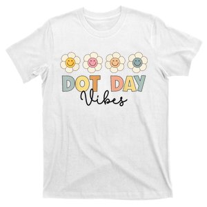 Happy Dot Day Hippie Flowers Dot Day Vibes Kids Girls T-Shirt