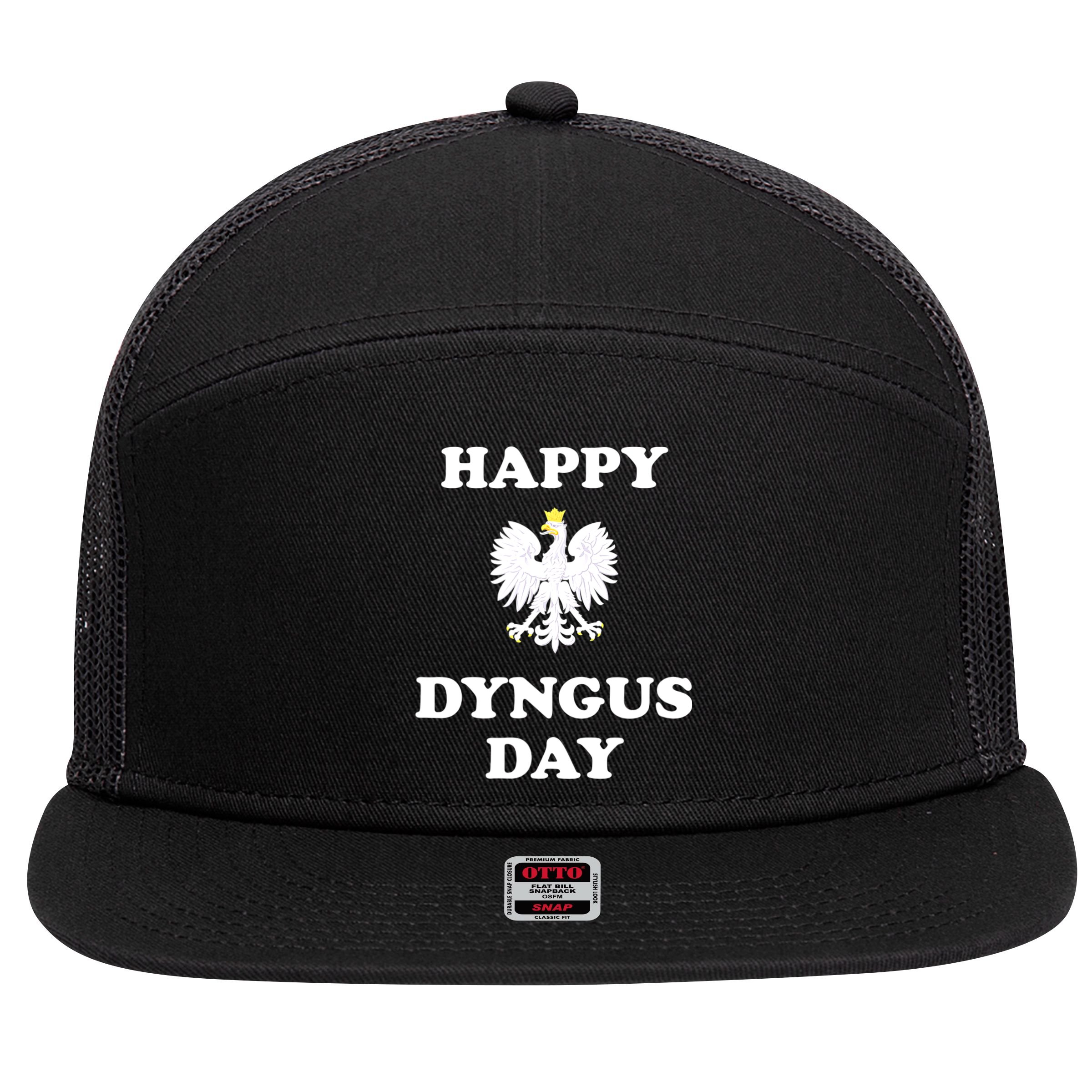 Happy Dyngus Day Polska Polish White Eagle 7 Panel Mesh Trucker Snapback Hat