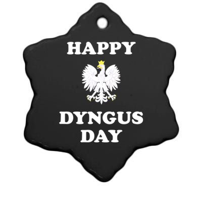 Happy Dyngus Day Polska Polish White Eagle Ceramic Star Ornament