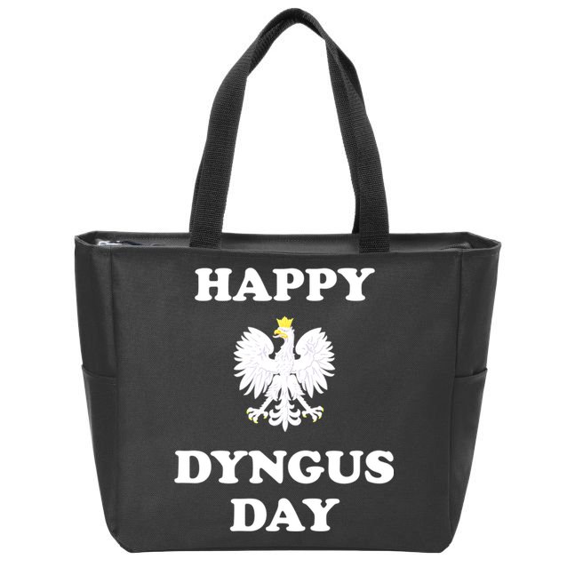 Happy Dyngus Day Polska Polish White Eagle Zip Tote Bag