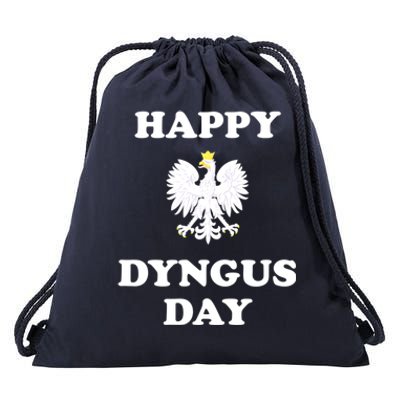 Happy Dyngus Day Polska Polish White Eagle Drawstring Bag