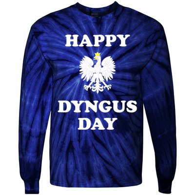 Happy Dyngus Day Polska Polish White Eagle Tie-Dye Long Sleeve Shirt