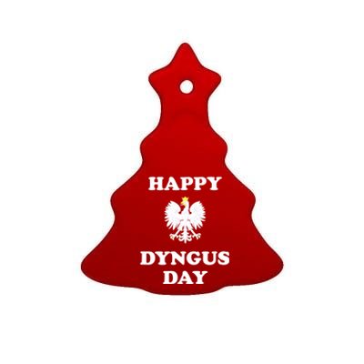 Happy Dyngus Day Polska Polish White Eagle Ceramic Tree Ornament