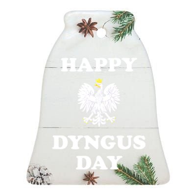 Happy Dyngus Day Polska Polish White Eagle Ceramic Bell Ornament