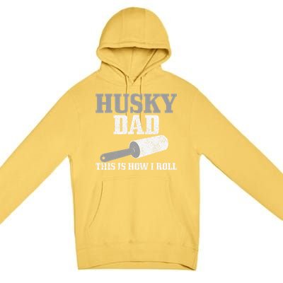 Husky Dad Dog Hair Funny Siberian Husky Premium Pullover Hoodie