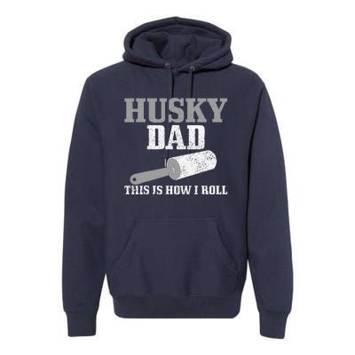 Husky Dad Dog Hair Funny Siberian Husky Premium Hoodie