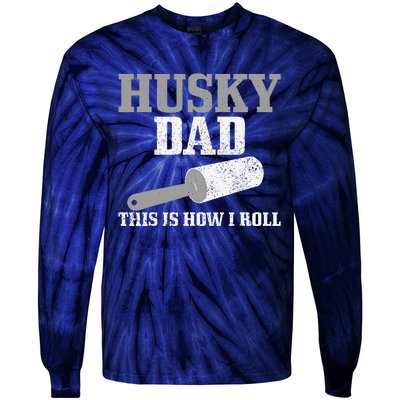 Husky Dad Dog Hair Funny Siberian Husky Tie-Dye Long Sleeve Shirt