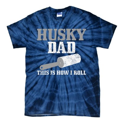 Husky Dad Dog Hair Funny Siberian Husky Tie-Dye T-Shirt