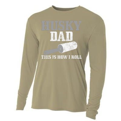 Husky Dad Dog Hair Funny Siberian Husky Cooling Performance Long Sleeve Crew